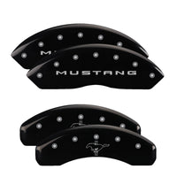 Thumbnail for MGP 4 Caliper Covers Engraved Front 2015/Mustang Engraved Rear 2015/Bar & Pony Black finish slvr ch