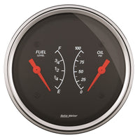 Thumbnail for AutoMeter Gauge Dual Fuel & Oilp 3-3/8in. 0 Ohm(e) to 90 Ohm(f)& 100PSI Elec Designer Black