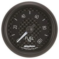Thumbnail for Autometer GT Series 52mm Full Sweep Electronic 0-100 PSI Fuel Pressure Gauge