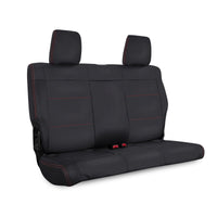 Thumbnail for PRP 07-10 Jeep Wrangler JK Rear Seat Covers/2 door - Black with Red Stitching