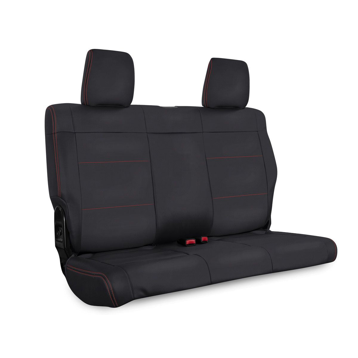 PRP 07 Jeep Wrangler JKU Rear Seat Cover/4 door - Black with Red Stitching