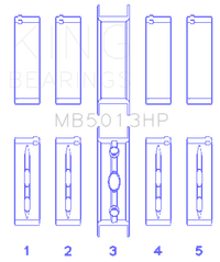 Thumbnail for King Chevy LS1 / LS2 / LS4 / LS6 (Size 010) Performance Main Bearing Set