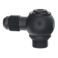 Thumbnail for DeatschWerks 6AN ORB Male to 6AN Male Flare Low Profile 90-Degree Swivel - Anodized Matte Black