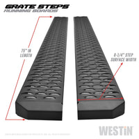 Thumbnail for Westin Grate Steps Running Boards 75 in - Textured Black