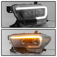 Thumbnail for xTune Toyota Tacoma 16-18 DRL Light Bar Projector Headlights - Black PRO-JH-TTA16-LBDRL-BK