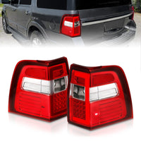 Thumbnail for ANZO 07-17 For Expedition LED Taillights w/ Light Bar Chrome Housing Red/Clear Lens