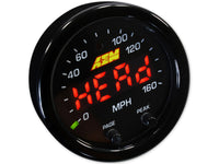Thumbnail for AEM X-Series 0-160 MPH Black Bezel w/ Black Face GPS Speedometer Gauge