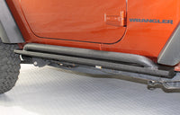 Thumbnail for Fishbone Offroad 07-18 Jeep Wrangler JK 2 Door Rubicon Steel Rock Slider - Black Textured Powdercoat