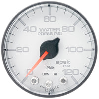 Thumbnail for Autometer Spek-Pro 2 1/16in 120PSI Stepper Motor W/Peak & Warn White/Black Water Pressure Gauge