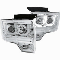 Thumbnail for ANZO 2009-2014 Ford F-150 Projector Headlights w/ U-Bar Chrome