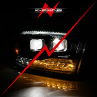 Thumbnail for ANZO 2009-2018 Dodge Ram 1500 Led Projector Plank Style Switchback H.L Halo Black Amber (OE Style)