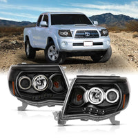 Thumbnail for ANZO 2005-2011 Toyota Tacoma Projector Headlights w/ Halo Black