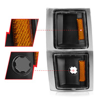 Thumbnail for ANZO 1994-1998 Chevrolet Blazer Corner Lights Black Housing Clear Lens w/ Amber Reflector