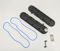 Thumbnail for Granatelli 96-22 GM LS Standard Hieght Valve Cover w/Angled Coil Mount - Blk Wrinkle (Pair)