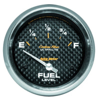 Thumbnail for AutoMeter Gauge Fuel Level 2-5/8in. 240 Ohm(e) to 33 Ohm(f) Elec Carbon Fiber