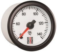 Thumbnail for Autometer Stack 52mm 40-140 Deg C 1/8in NPTF Male Pro Stepper Motor Oil Temp Gauge - White