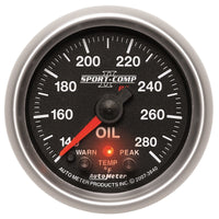 Thumbnail for Autometer Sport-Comp II 52.4mm 140-280 Deg F Oil Temperature Peak & Warn w/ Electronic Control Gauge