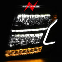 Thumbnail for ANZO 15-20 Chevy Tahoe/Suburban LED Light Bar Style Headlights Black w/Sequential w/DRL w/Amber