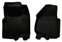 Thumbnail for Husky Liners 11-12 Ford Super Duty Crew & Extended Cab WeatherBeater Front Row Black Floor Liners