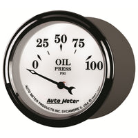 Thumbnail for AutoMeter Gauge Oil Press 2-1/16in. 100PSI Elec Old Tyme White II