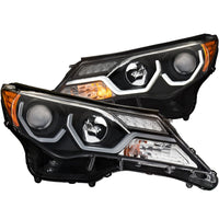 Thumbnail for ANZO 2013-2015 Toyota Rav4 Projector Headlights w/ Plank Style Design Black