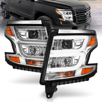 Thumbnail for ANZO 2015-2020 Chevy Tahoe Projector Headlights Plank Style Chrome w/DRL