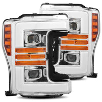 Thumbnail for AlphaRex 17-19 Ford F-250 SD PRO-Series Proj Headlights Plank Style Chrome w/Activ Light/Seq Signal