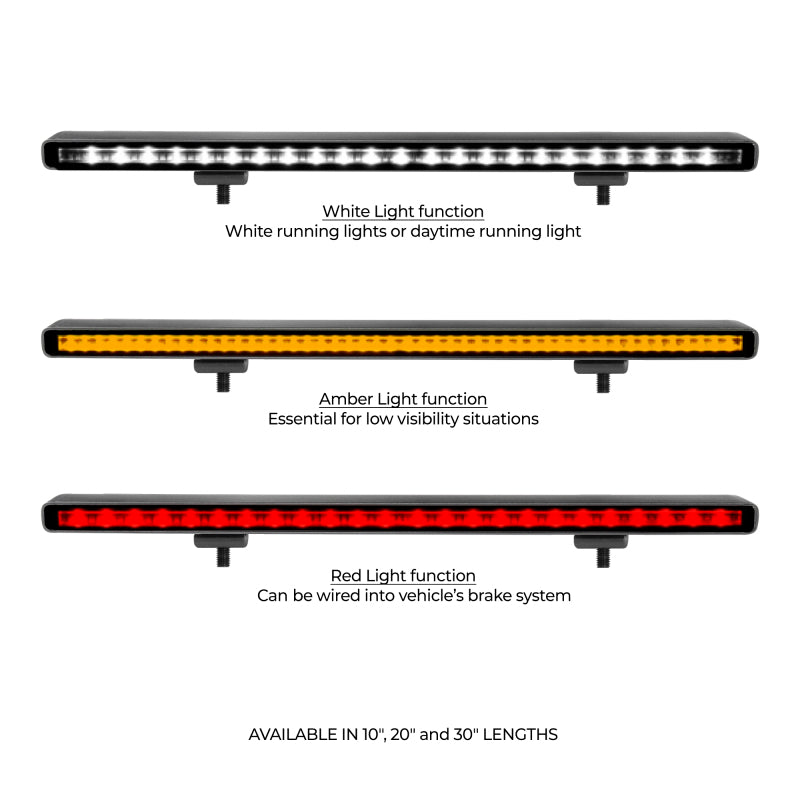 Go Rhino Xplor Flash Series Sgl Multi Function LED Light Bar (Track Mount) 30in. - Blk