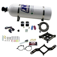 Thumbnail for Nitrous Express 4150 Single Entry Crossbar Nitrous Plate Kit Pro-Power (100-500HP) w/15lb Bottle