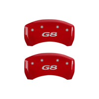 Thumbnail for MGP 4 Caliper Covers Engraved Front Pontiac Engraved Rear G8 Red finish silver ch