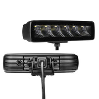 Thumbnail for Go Rhino Xplor Blackout Series Sixline LED Flood Light Kit (Surface/Threaded Stud Mnt) - Blk (Pair)