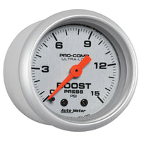 Thumbnail for Autometer Ultra-Lite 52mm 0-15 PSI Mechanical Boost Gauge