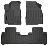 Thumbnail for Husky Liners 14 Toyota Highlander Weatherbeater Black Front & 2nd Seat Floor Liners