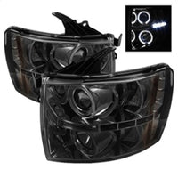 Thumbnail for Spyder Chevy Silverado 1500 07-13 Projector Headlights LED Halo LED Smke PRO-YD-CS07-HL-SM