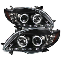 Thumbnail for Spyder Toyota Corolla 09-10 Projector Headlights LED Halo DRL Blk High H1 Low H1 PRO-YD-TC09-DRL-BK