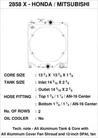 Thumbnail for CSF Universal Half Radiator w/-16AN & Slip-On Fittings/12in SPAL Fan & Shroud