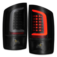 Thumbnail for ANZO 2002-2006 Dodge  Ram 1500 LED Tail Lights w/ Light Bar Black Housing Smoke Lens