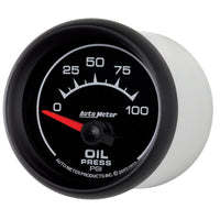 Thumbnail for Autometer ES 52mm 100 PSI Short Sweep Electric Oil Pressure Gauge