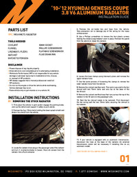 Thumbnail for Mishimoto 10-12 Hyundai Genesis Coupe 3.8L V6 Performance Aluminum Radiator