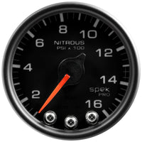 Thumbnail for Autometer Spek-Pro Gauge Nitrous Press 2 1/16in 1600psi Stepper Motor W/Peak & Warn Blk/Blk