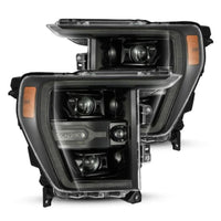 Thumbnail for AlphaRex 21-22 Ford F150 Luxx-Series Projector Headlights Alpha-Black w/Activ Light/Seq Signal
