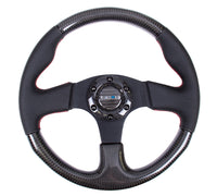 Thumbnail for NRG Carbon Fiber Steering Wheel (315mm) Leather Trim w/Red Stitching