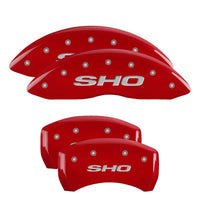 Thumbnail for MGP 4 Caliper Covers Engraved Front & Rear SHO Red finish silver ch