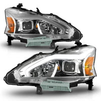Thumbnail for ANZO 13-15 Nissan Altima (w/o Factory HID Bulbs) Projector Headlights - w/ Light Bar Chrome Housing