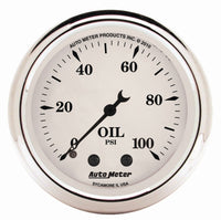 Thumbnail for AutoMeter Gauge Oil Press 2-1/16in. 100PSI Mech Old Tyme White