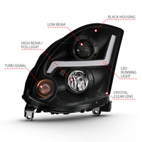 Thumbnail for ANZO 2003-2007 Infiniti G35 Projector Headlight Plank Style Black (HID Compatible, No HID Kit )