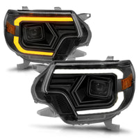 Thumbnail for ANZO 12-15 Toyota Tacoma Projector Headlights - w/ Light Bar Switchback Black Housing