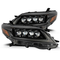 Thumbnail for AlphaRex 11-21 Toyota Sienna LUXX LED Proj Headlights Plank Style Alpha Black w/Seq Signal/DRL