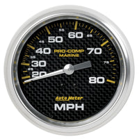 Thumbnail for Autometer Gauge Speedometer 3-3/8in 80MPH Mechanical Marine Carbon Fiber