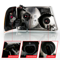 Thumbnail for ANZO 2001-2011 Ford Ranger Crystal Headlight Chrome w/Corner Lights (OE Replacement)